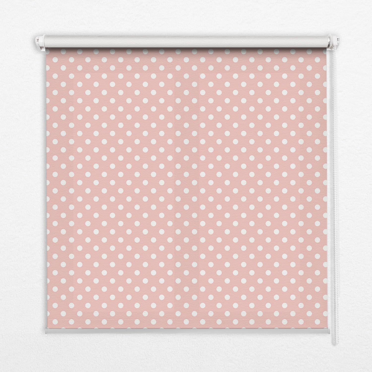 Store enrouleur 50x50cm perméable sans perçage Tulup à motifs points blancs