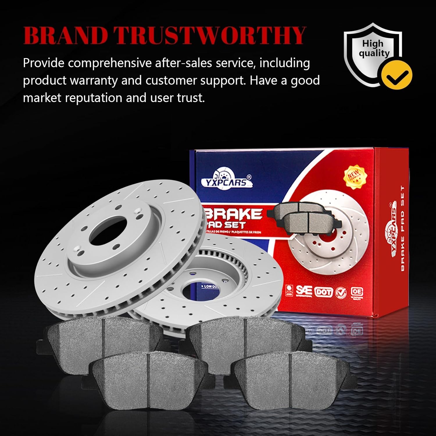 Front & Rear Drilled Slotted Rotors and Ceramic Disc Brake Pads Kit for Hyundai Sonata 2011 2012 2013 2014, for Kia Optima 2011-2012 2.4L