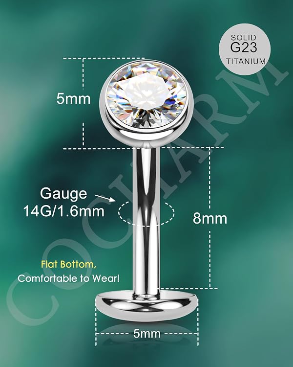 COCHARM Floating Belly Button Rings Titanium Short Belly Navel Rings for Women Dainty Belly Navel Piercing Jewelry Surgical Steel Hypoallergenic by COCHARM - Used condition - Image 3