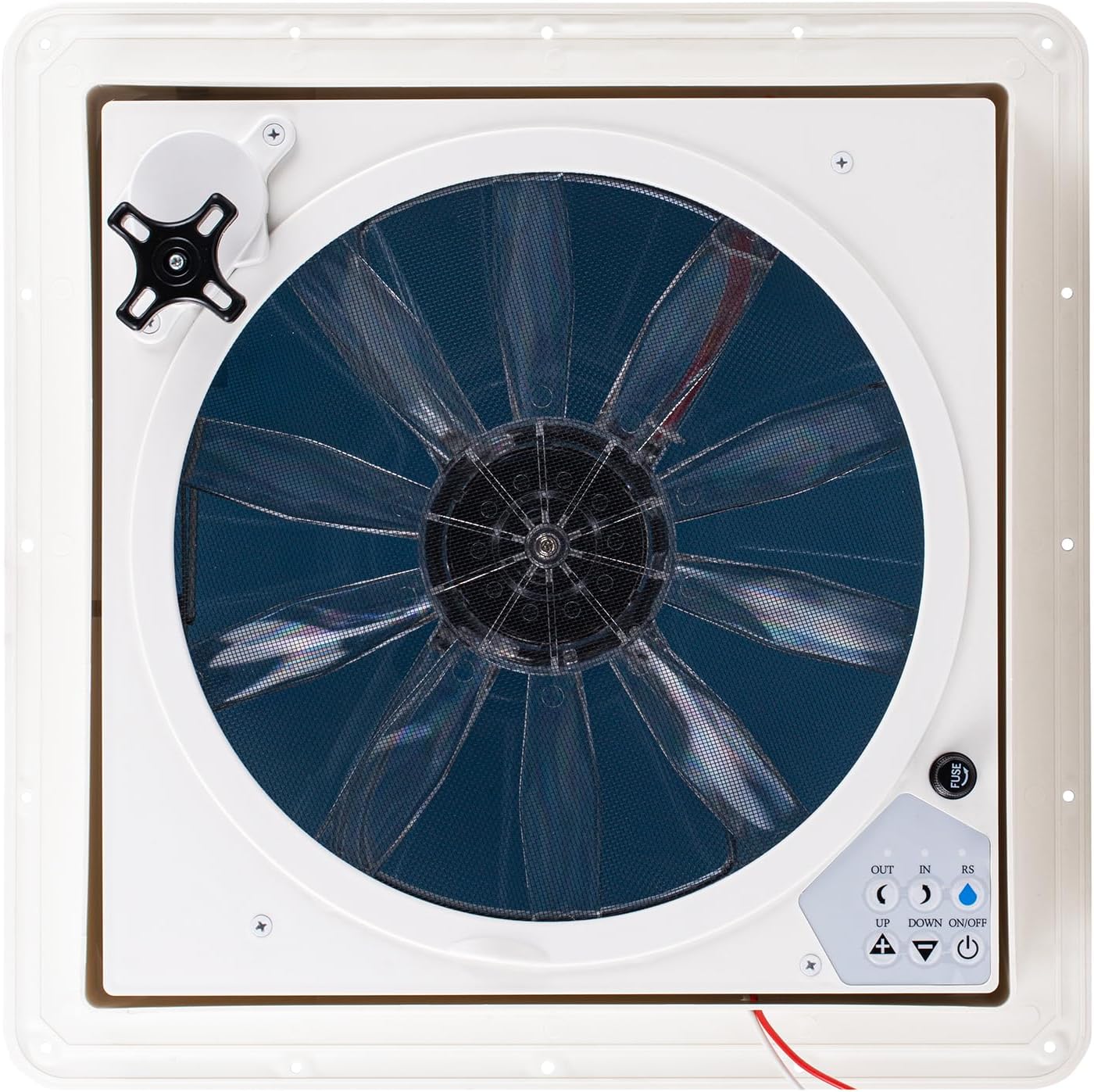 Build-in Rain Shield RV Roof Fan Vent Trailer Camper 10 Speed 12V 14'' Reversible