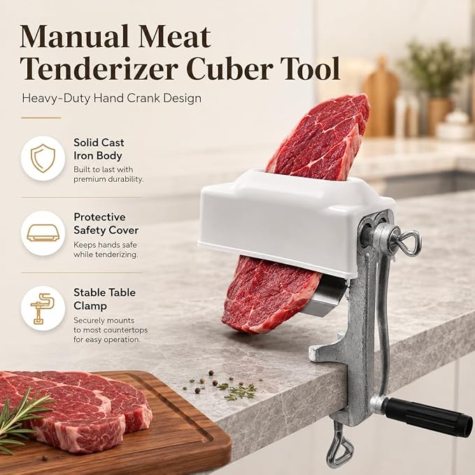 Ablandador de Carne Manual de Hierro Fundido con Cuchilla miniatura 4