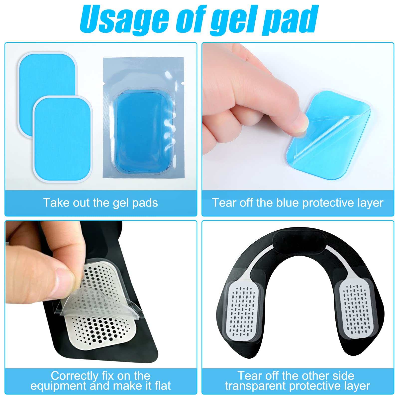 Hungdao 100 Stück 50 Packungen Gelpads für ABS-Stimulator ABS Trainer Ersatz Gel Sheet ABS Gel Pads Muskel Stimulator Pads für Bauchmuskeltrainer AB Workout Toning Belt