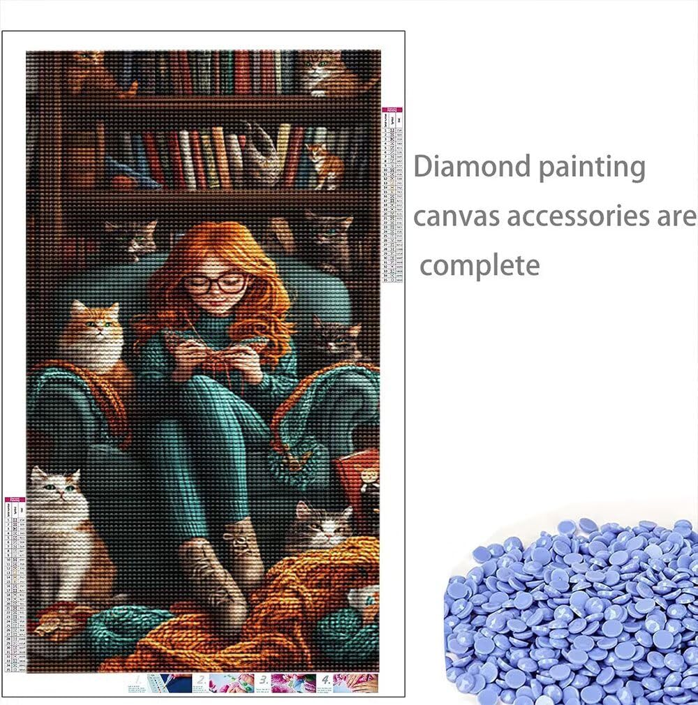 5D duży rozmiar diamentowe zestawy do malowania, książka dziewczyna DIY diamentowe malowanie dla dorosłych XXL ścieg krzyżykowy cyrkonie, kryształowe obrazy diamentowe rzemiosło artystyczne, dekoracja