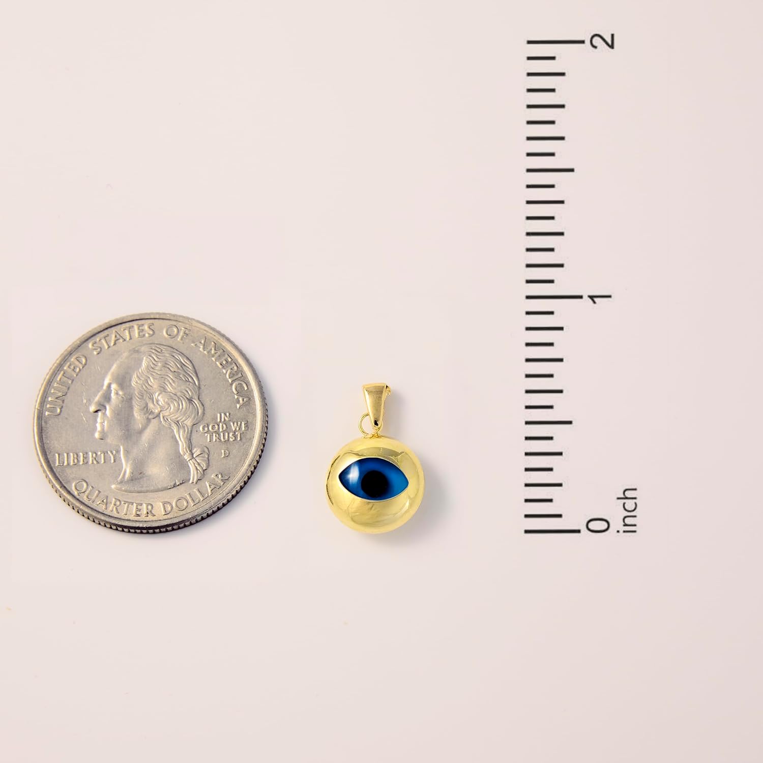 Gelin 10K or 14K Solid Gold Evil Eye Pendant Necklace for Women - Image 5