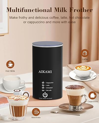 Miniatura 5 de Cafetera de una sola porción 4 en 1 con espumador de leche y molinillo de café, cafetera para taza K y café molido, con depósito de agua extraíble