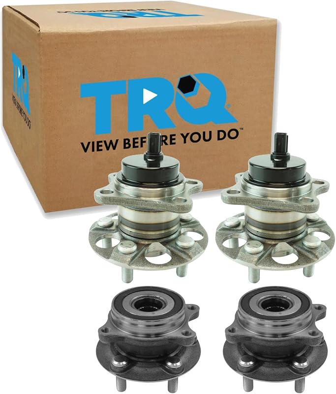 Kit de Rolamentos e Cubos de Roda TRQ Dianteiros e Traseiros para Toyota Prius – 4 peças