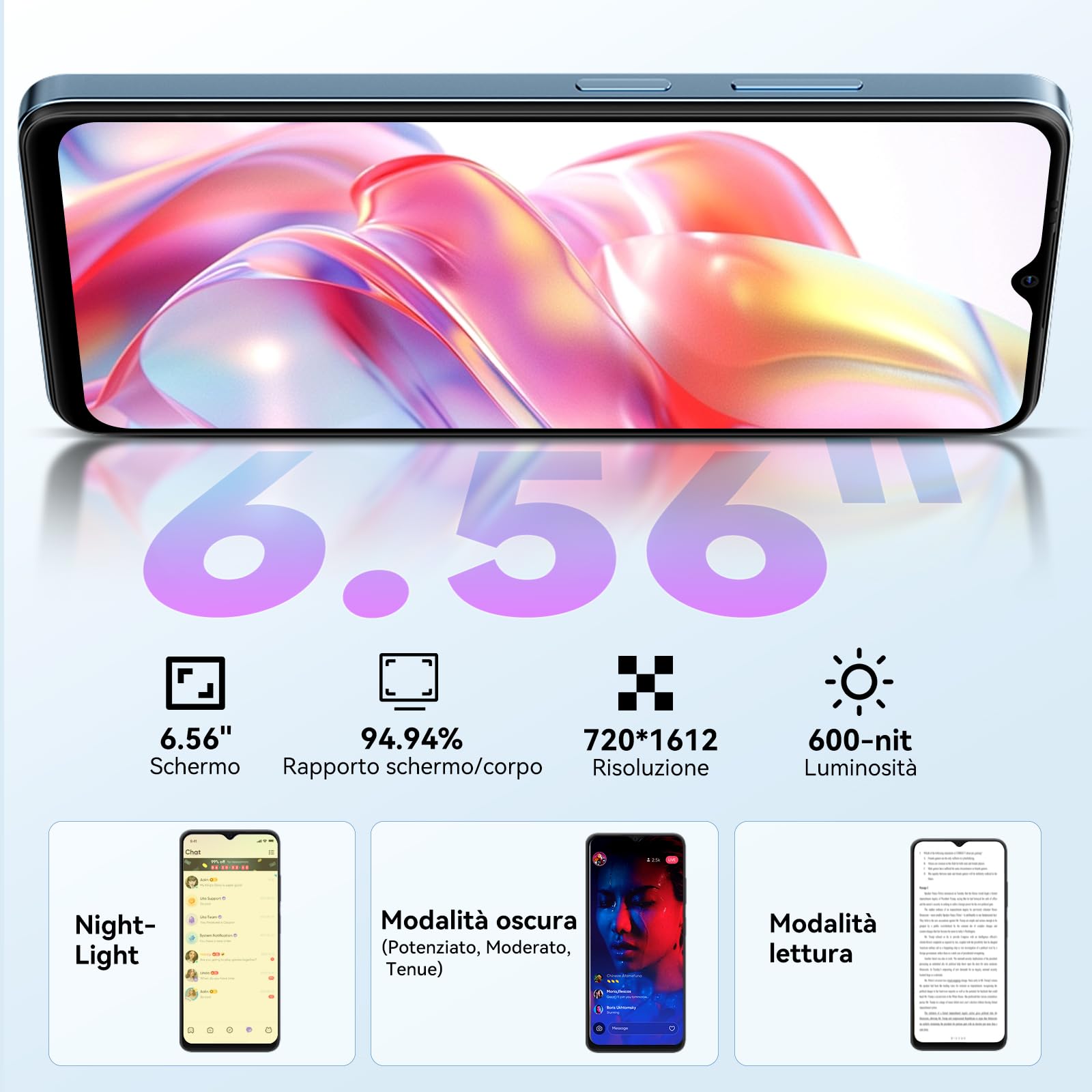Blackview Wave 9C Smartphone Android 15 con Cover Girevole a 360°, Telefono Cellulare IP54 6.56'' HD+, 12GB+128GB Telefoni, Cellulari 5000mAh, 13+8MP, Dual 4G SIM, OTG, GPS, 3.5mm Jack