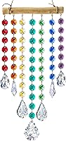 Vista 10 de Adorno colgante de prisma de cristal atrapasol de 13 pulgadas para árbol de Navidad, campanillas de viento de cristal, cadena de cuentas de vidrio