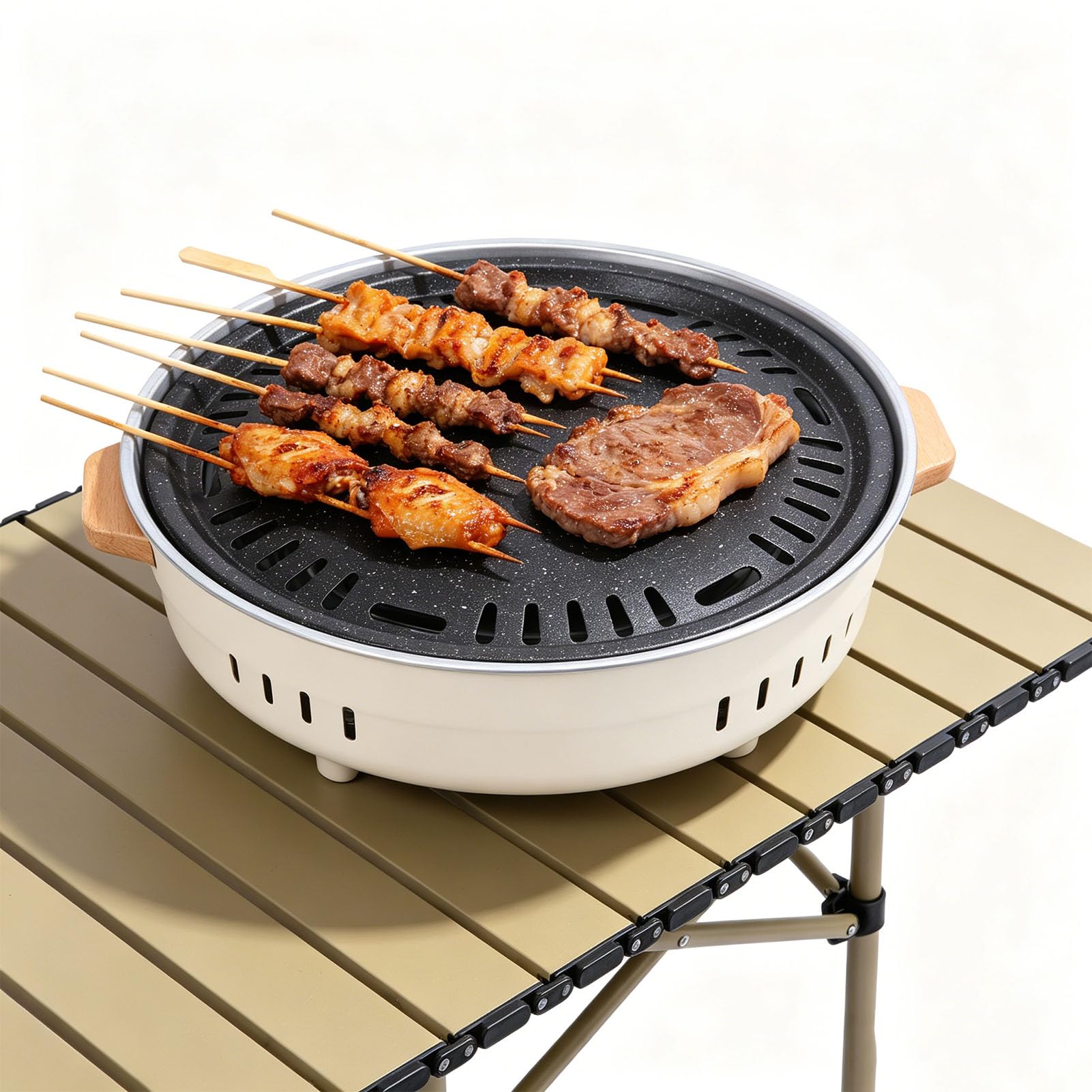 Przenośny Bezdymny Grill Kompaktowy Grill Węglowy dla 3 do 5 Osób Przygody na świeżym Powietrzu Metal