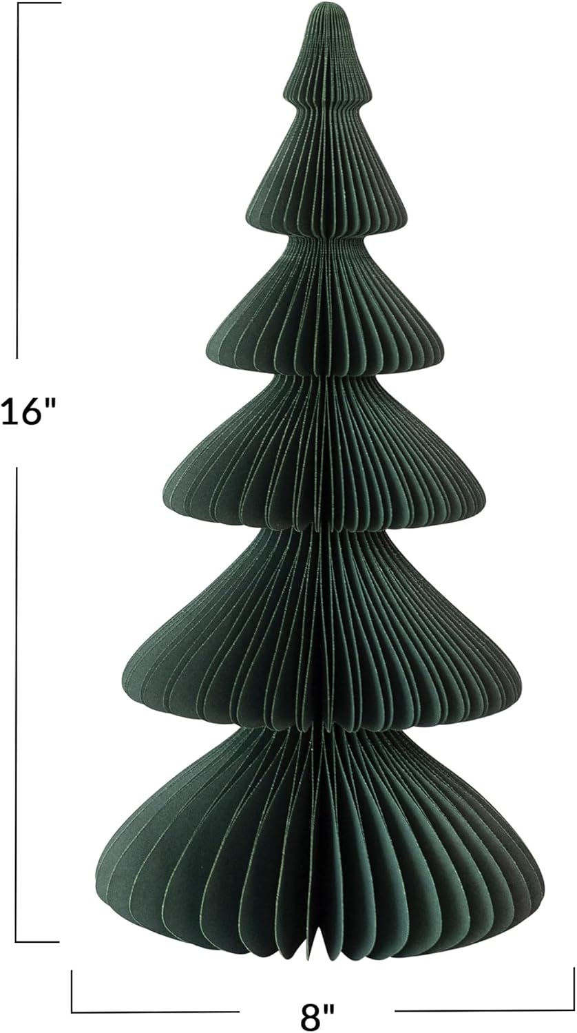 Creative Co-Op Paper Folding Honeycomb Tree with Magnet, Green
