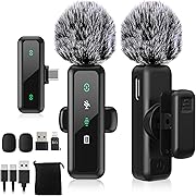 【2025新型ピンマイク】BILIWAL ピンマイク ワイヤレス iPhone iPad Android対応 瞬時接続 音画同期 5X LED指示灯搭載 ノイズ軽減 9時間連続使用 360°集音 360°回転可 クリップ式 超ミニ 2個セット Lightning変換器+収納袋＋防風毛ヘッド2個付き Vlog撮影/動画配信/生放送/ASMR/TikTok用（受信機:Type-C端子）