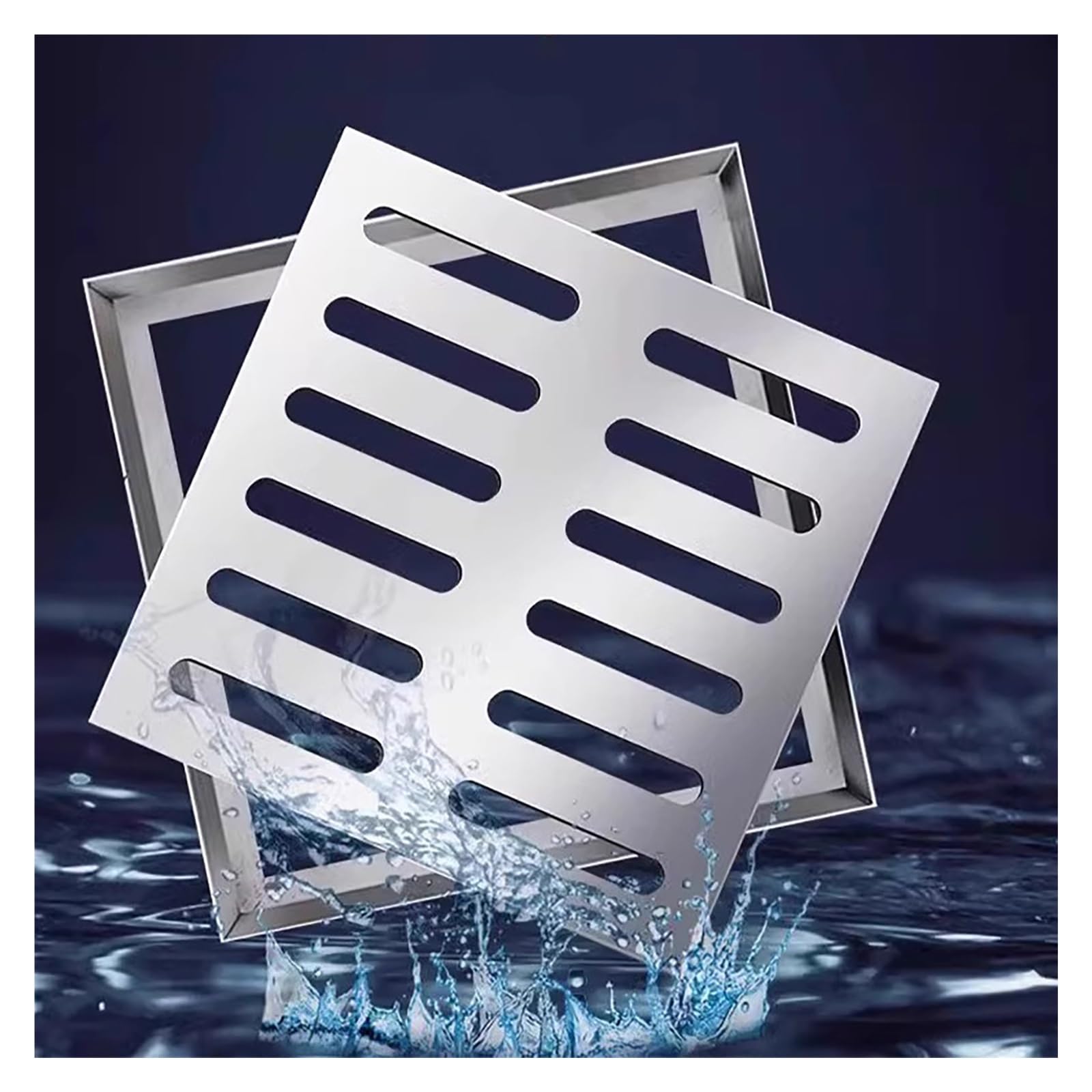 Couvercle de drain extérieur amovible en acier inoxydable pour terrasse