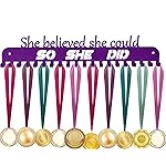 Lapetale Fashion She Believed She Could SO SHE DID Patented Medal Hanger Display for Race,Running,Soccer,Gymnastic,Wrestling,Sports,Running Medal Hanger Display