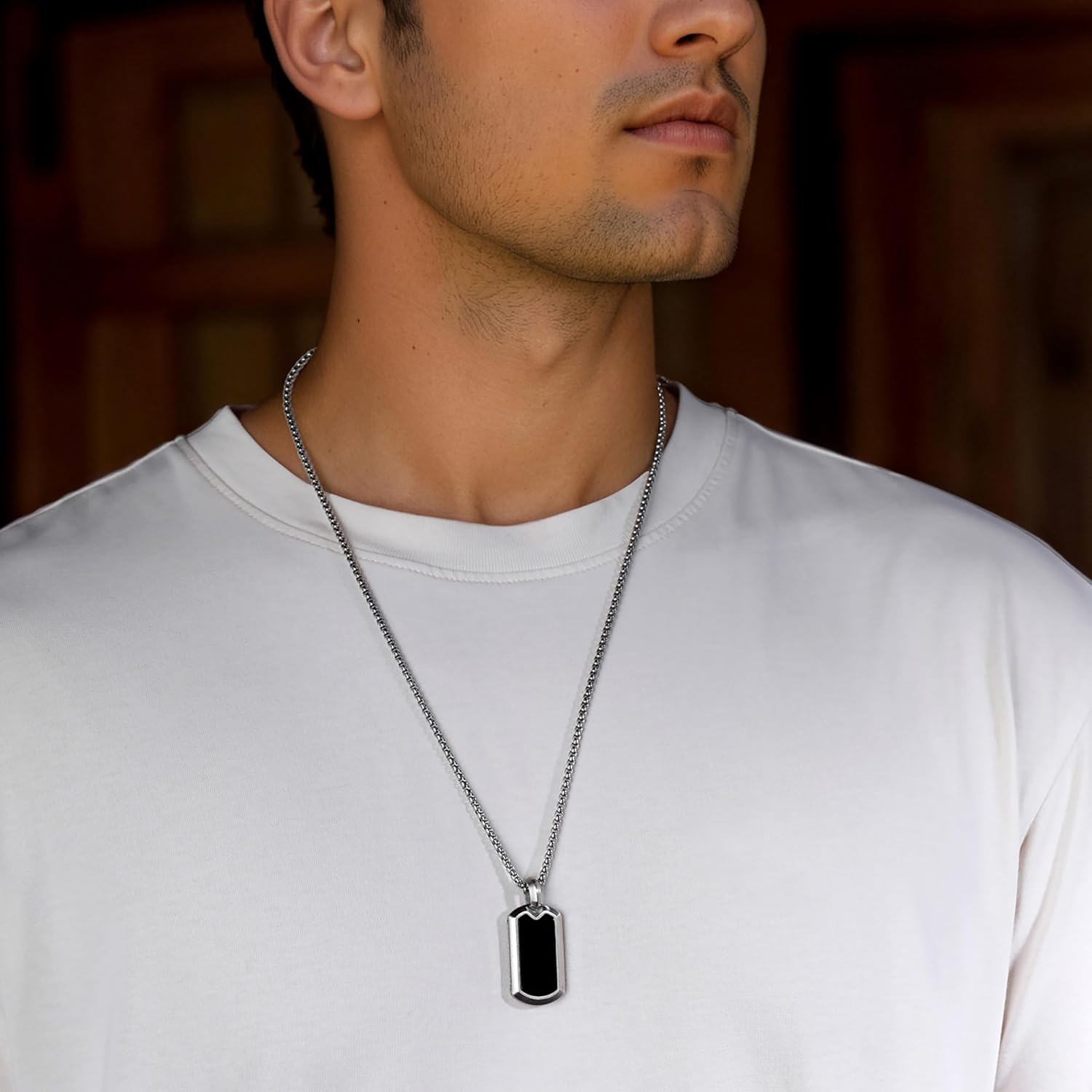 Amehyst Necklace for Men Onyx/Tigers eye/Lapis Lazuli/Pendant Necklace with Box Chian Valentine's Day gift - Image 4