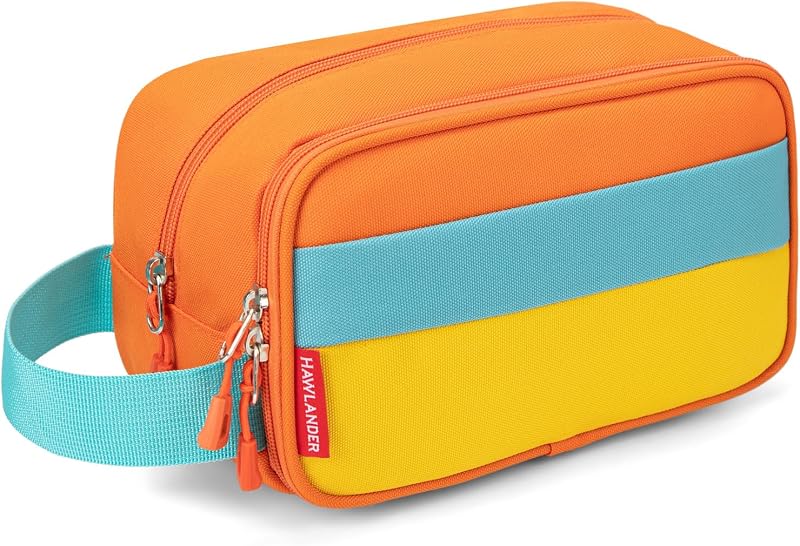 Necessaire infantil HawLander para viagem com alça de transporte, laranja