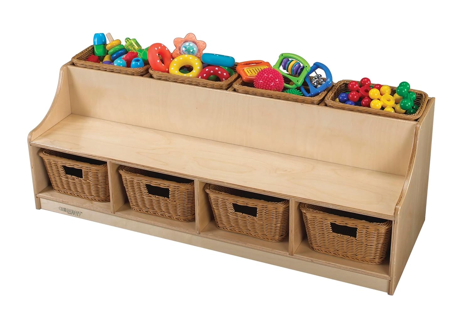 Childcraft Toddler Rest and Read Storage Bench Without Baskets, 49 x 17-3/4 x 17 Inches