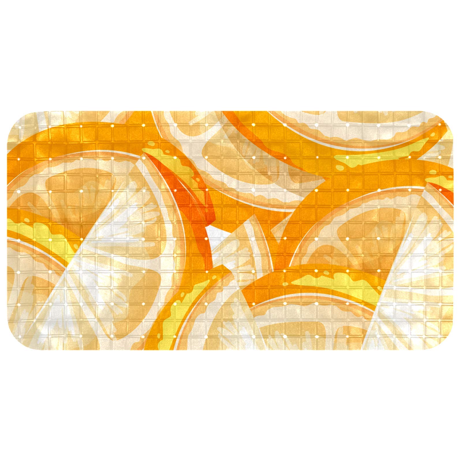 Tapis de bain pour douche anti-glisse Bennigiry orange 68 cm