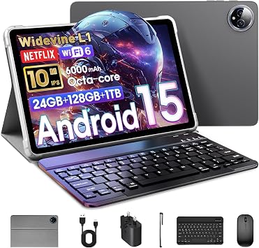 Raemond Tablet 10 Inch Android 15 with 24GB RAM + 128GB ROM 1TB Expand