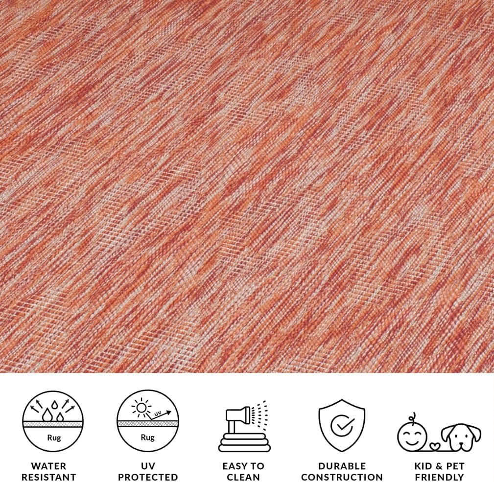 SAFAVIEH Washable Rug Outdoor Courtyard Collection - 2'7" x 5', Red, Non-Shedding & Easy Cleaning, Ideal for Patio, Backyard, Mudroom (CY8522-36522)