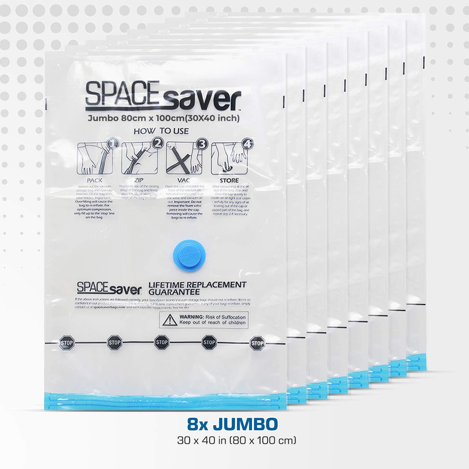 Buy Spacesaver Vacuum Storage Bags (Jumbo 8 Pack) Save 80 on Clothes