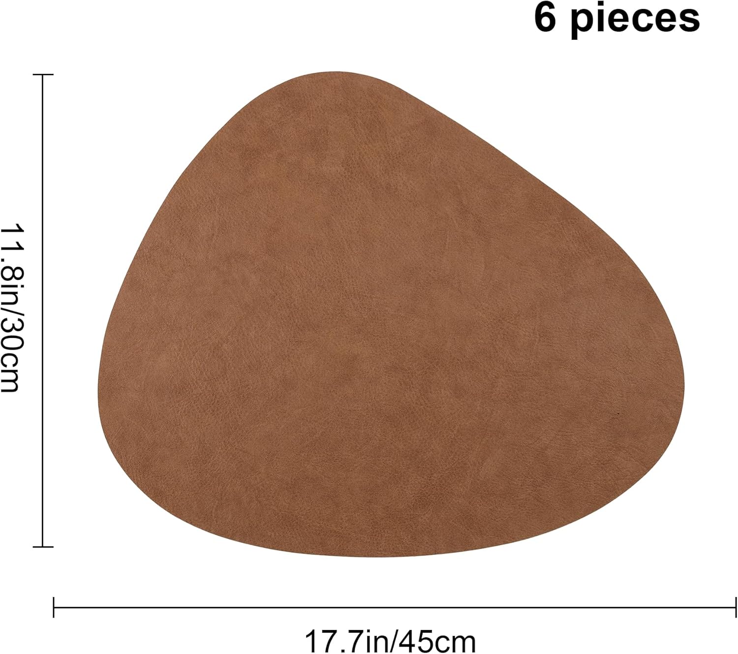 fanquare Leather Placemats Non-Slip Shaped Placemats for Indoor and Outdoor Settings Heat Resistant & Durable Table Mats for Dining, Walnut Brown