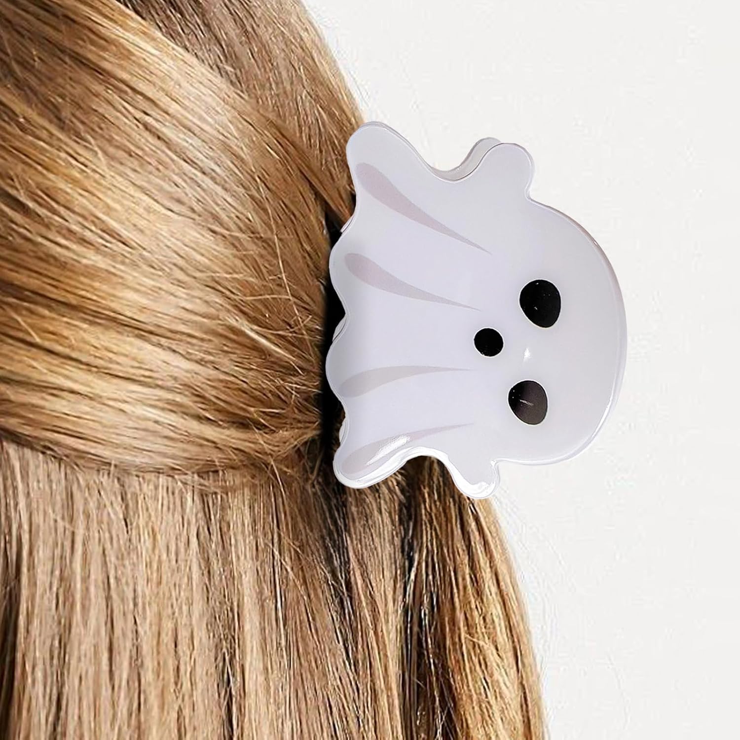 Halloween Ghost Hair Claw Clips Cute White Hair Clip Acrylic Hair Accessories for Women Girls Catch Clips for Thick Hair Fun Ghost Designs Styling Tool Halloween Holiday Gifts