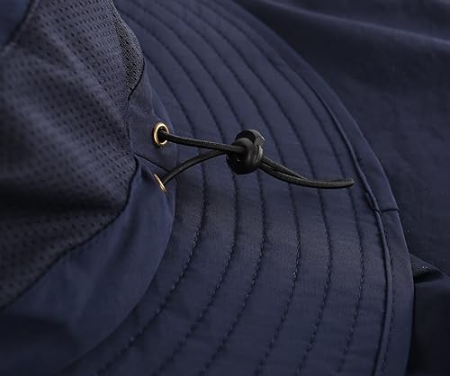 Miniatura 6 de Home Prefer Sombrero de malla UPF50 para exteriores sombrero de pesca de ala ancha con solapa para el cuello Verde ejército, Negro, Azul /