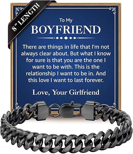 IEFLIFE Gifts for Men Bracelet - Mens Black Bracelet Gifts for Him, Promise Brac