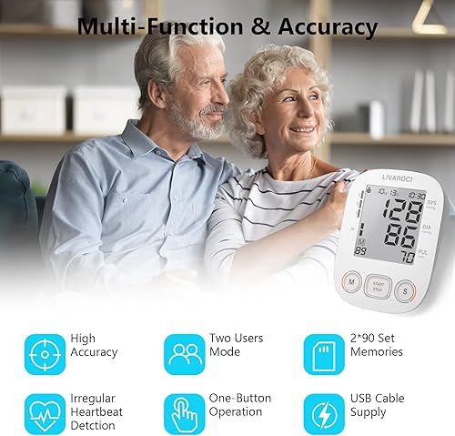 Miniatura 4 de Monitores de presión arterial para uso doméstico con brazo de presión arterial extra grande tamaño de puño de 9 a 17 pulgadas, máquina automática de