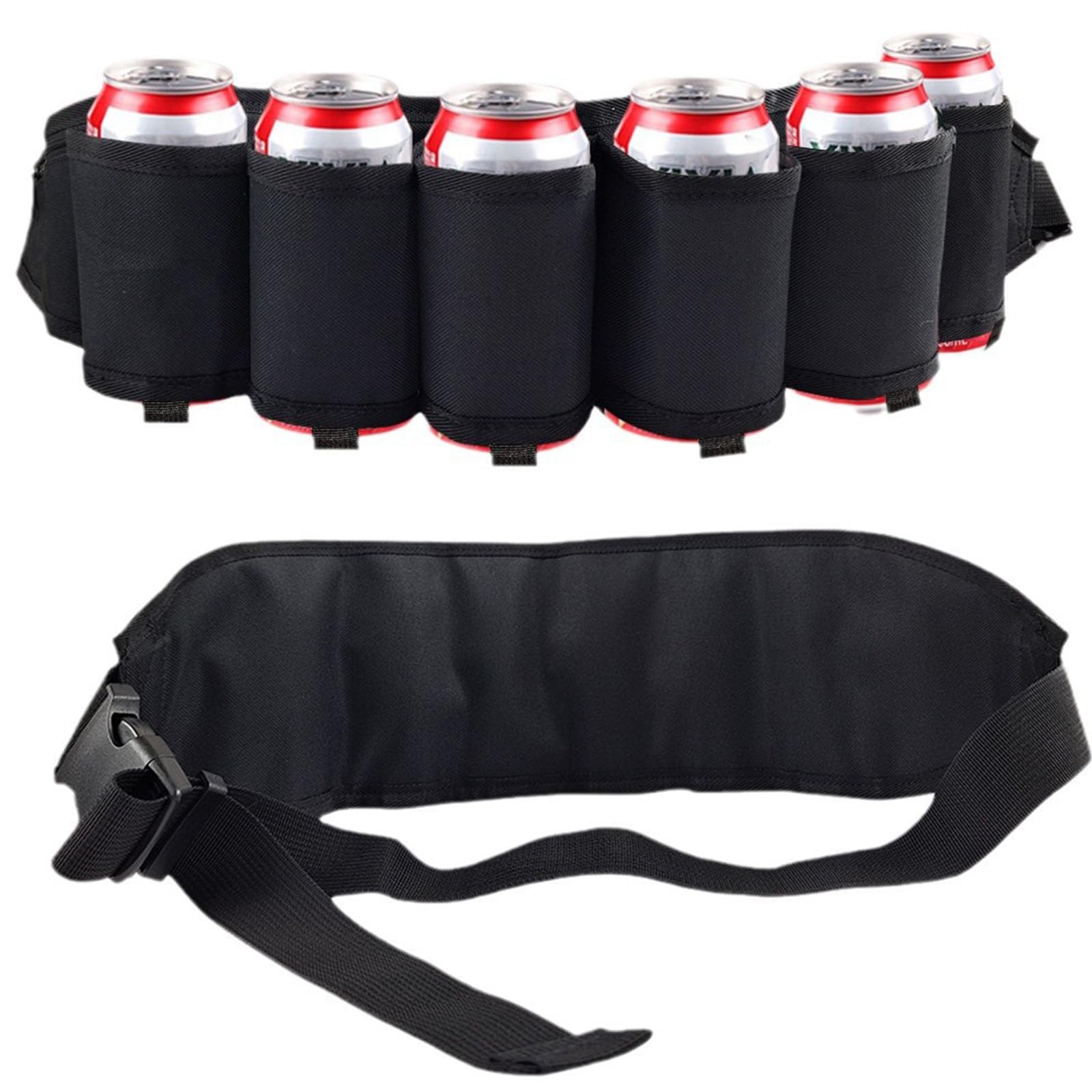 Support De Ceinture à Bière Portable – 6 Poches Pour Canettes, Idéal Camping, Rando, Barbecue