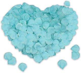 1200PCS Rose Petals for Bedroom - Fake Roses Teal Petal, Artificial Roses Petals for Marry Me, Valentines Day Decorations, Proposal, Anniversary, Wedding Love Decorations Romantic Party