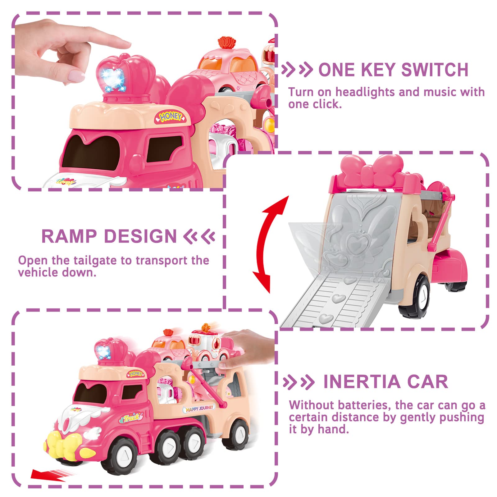 seveclotree Camion Macchinine per Bambini,Giocattolo Bambino 2 Anni Ragazzi Ragazze,9 in 1 Camion Giocattolo con Suoni e Luci,Auto Giocattolo Regalo per Bambino 2 3 4 Anni…