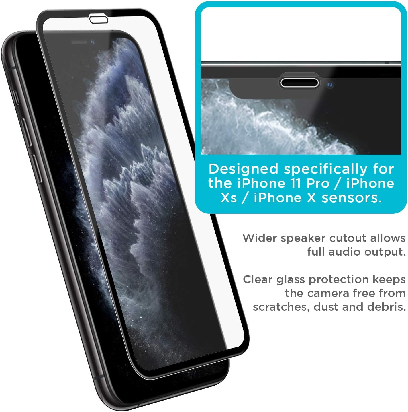 Tech Armor Edge to Edge Glass Screen Protector Designed for Apple iPhone 11 Pro, iPhone X and iPhone Xs 5.8 Inch 1 Pack Tempered Glass 2019