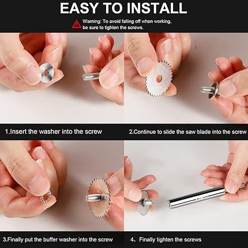 Miniatura 4 de 6 hojas de sierra de taladro rotativo con varilla de extensión de vástago de 1/8 pulgadas, hojas de sierra de taladro para herramienta giratoria