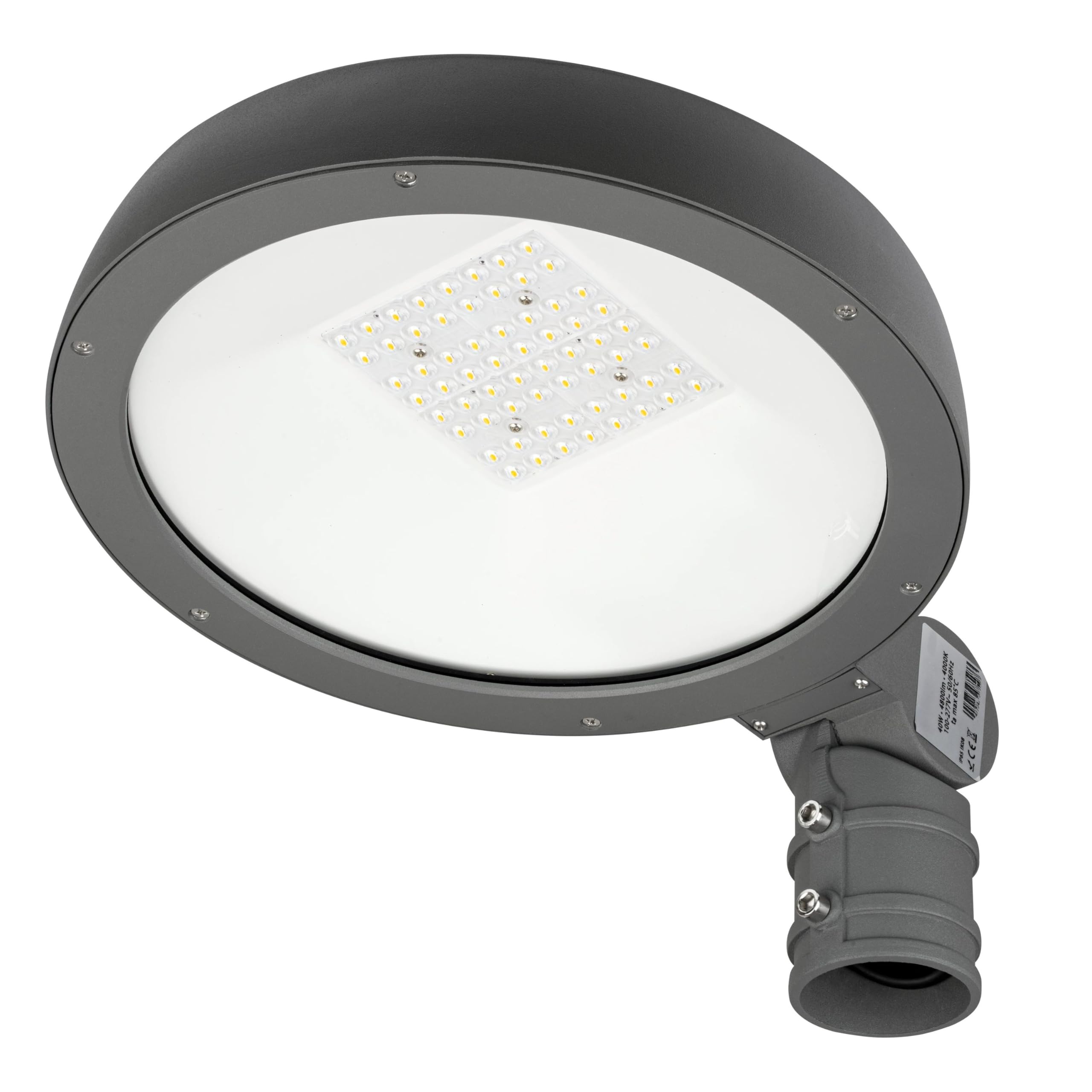 Trano LED Straßenleuchte 40W – 4000K Neutralweiß, 4800lm, IP65 Wasserdicht, IK08 Schlagfest, Robustes Aluminiumguss-Gehäuse, Einstellbare Optik T2/T3, Straßen- & Außenbeleuchtung