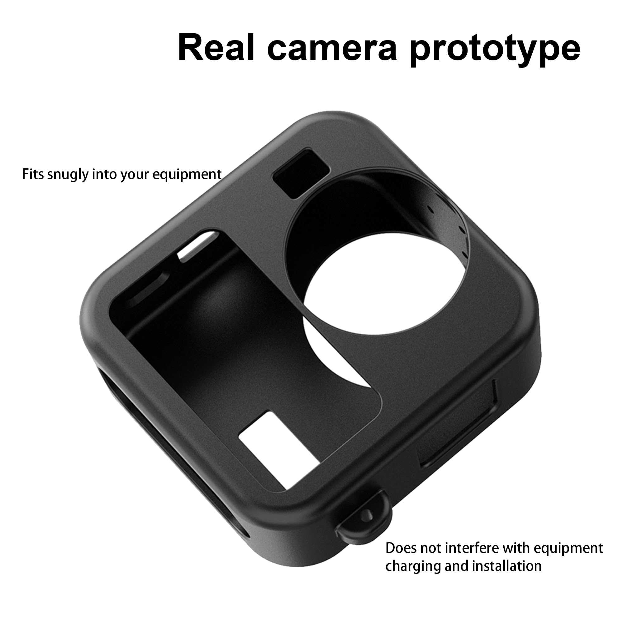 Effcotuo Etui na telefon komórkowy do GoPro MAX 2 z 2 sztukami folii ochronnej do szkła pancernego, ultra cienkie etui, odporne na uderzenia, etui ochronne na telefon komórkowy, amortyzacja wstrząsów