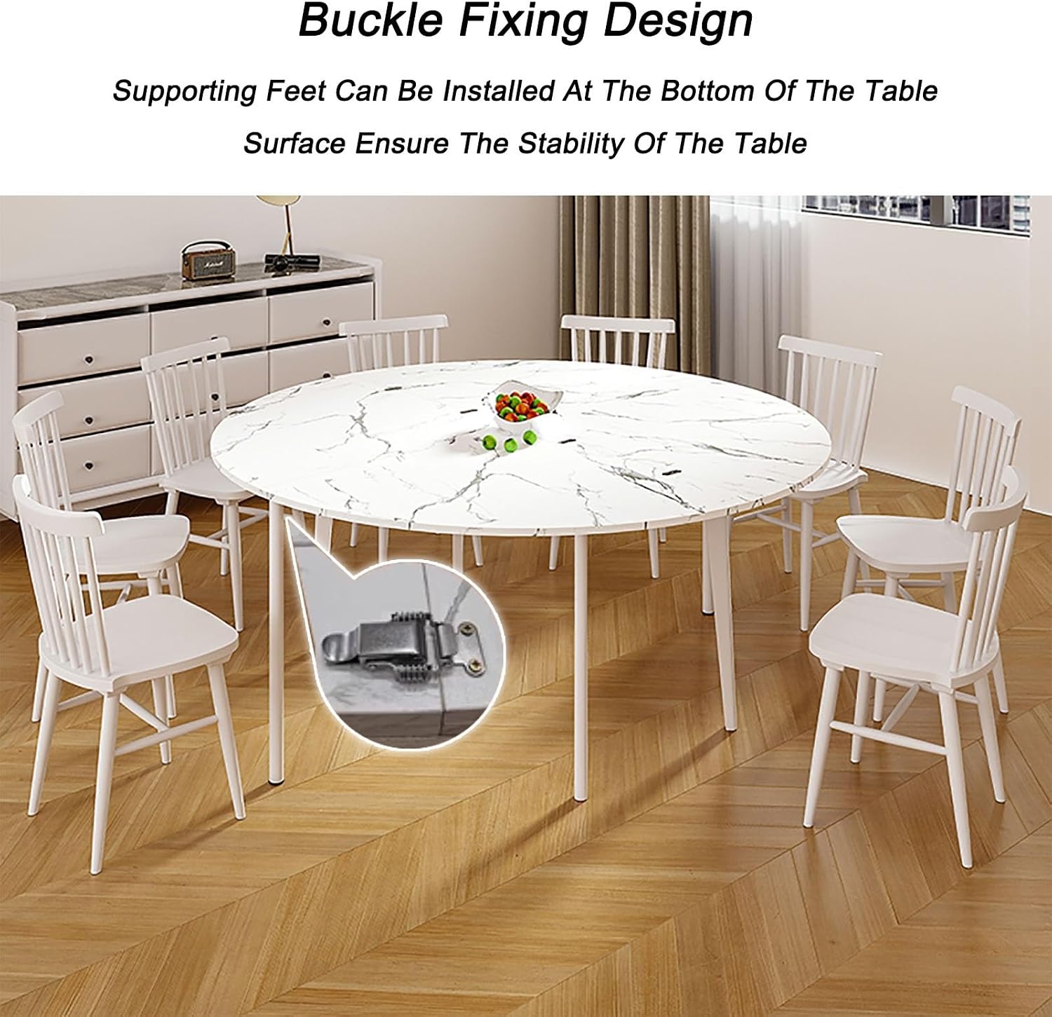 Large Round Foldable Table Top Only 120cm - 200cm Diameter Round Wood Table Top Replace Table Top Circle Wooden Table Top Folding Table Foldable Table Top Extender Round Table Tops Only Easy To Store(