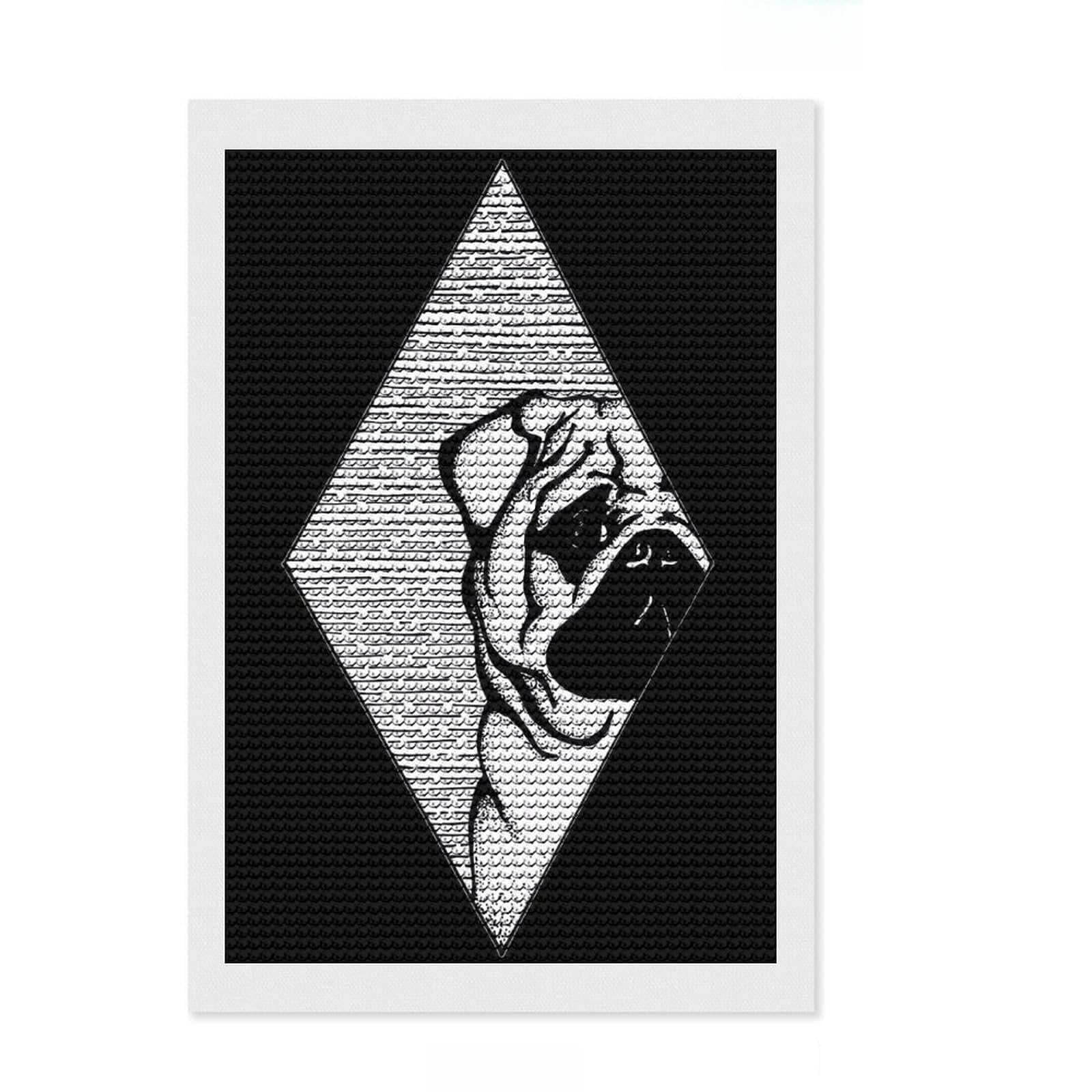 Junmoney Cute Pug Dog Diamond Art Canvas 8"x12", Relaxing DIY Hobby, Enjoyable At-Home Hobby, Farmhouse Decor, Gift Idea, Easy to Enjoy