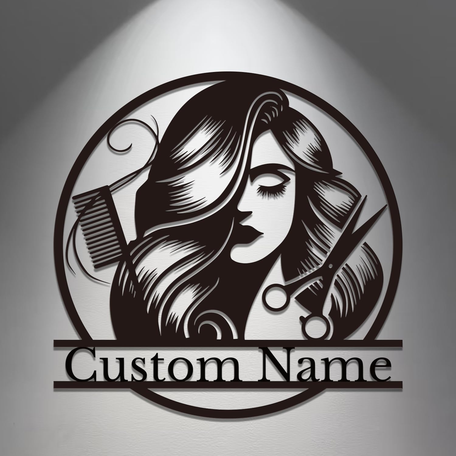 Personalized Hair Stylist Metal Wall Art - Custom Salon Sign for Beauty Professionals - Unique Gift for Hairstylists & Cosmetologists (Style-2)