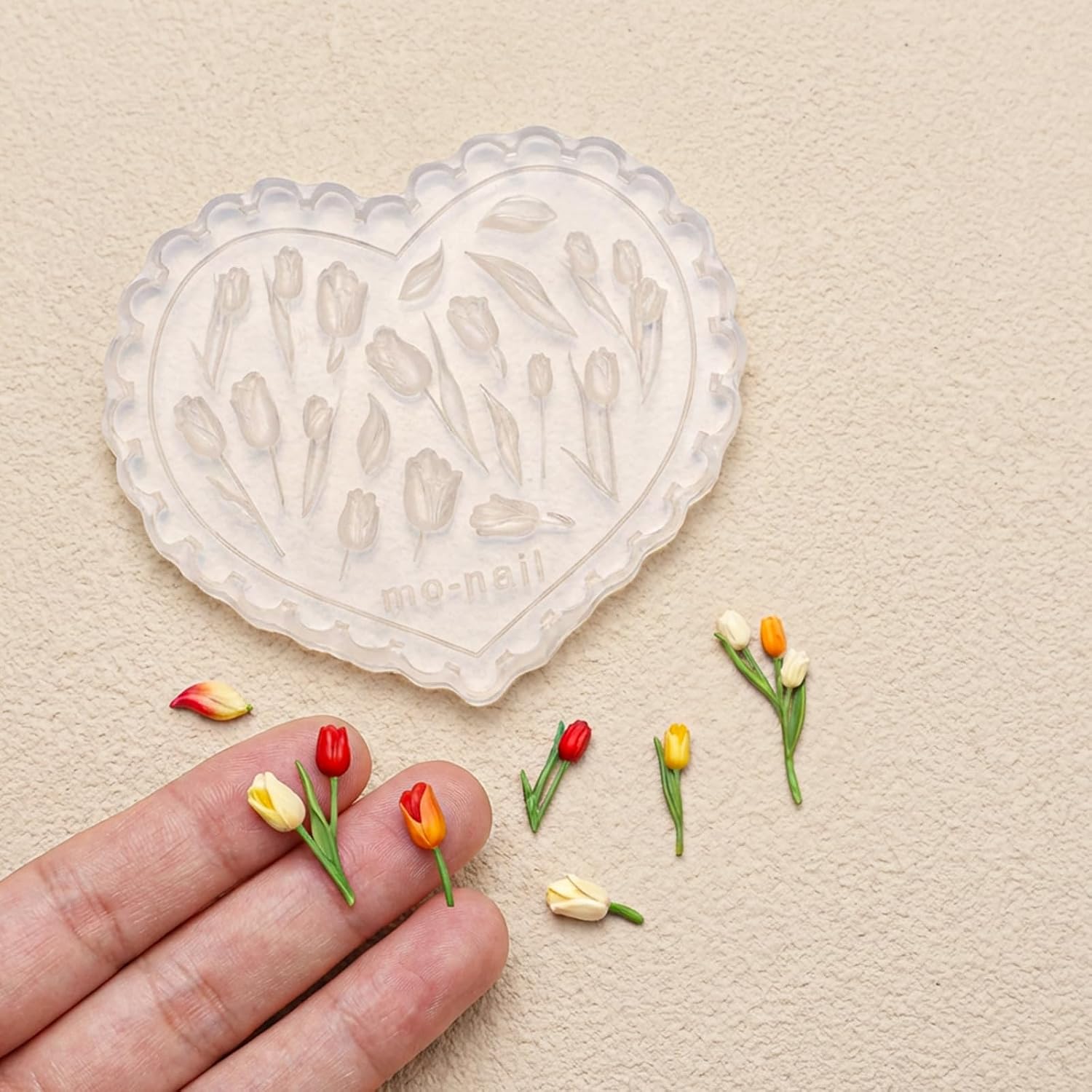 4 Pcs Flower Polymer Clay Molds, Spring Silicone Mini Flower Leaf Molds