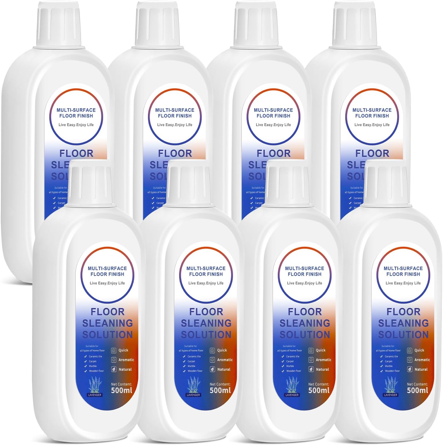 8 Pack 4000ml Floor Cleaning Solution Compatible with Tineco Floor One Ifloor Series Floors Cleaner Refill Solution Wet Dry Vacuum Mops Solutions(Orange Scent)
