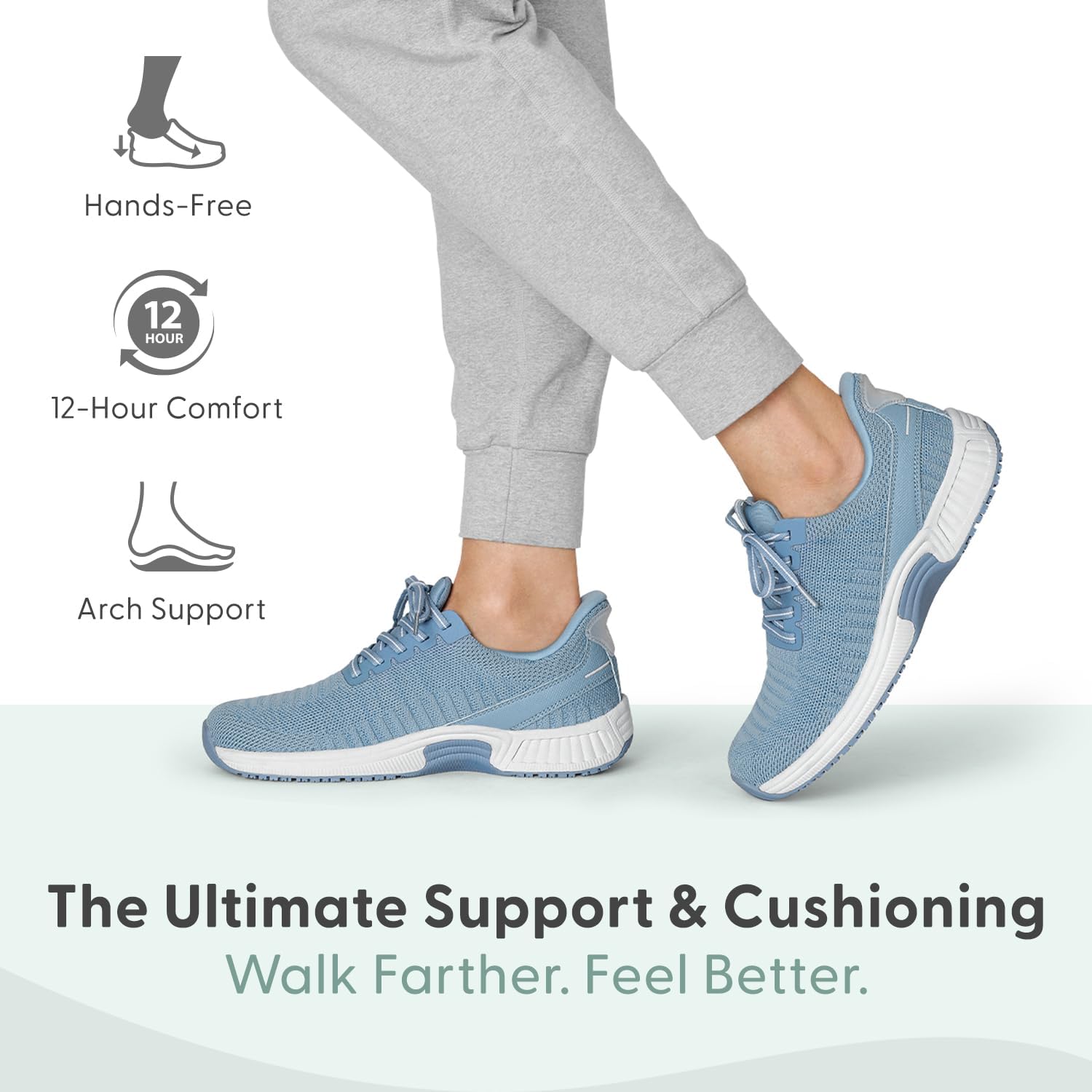 Orthofeet Women's Orthopedic Knit Kita Hands-Free Sneakers - Image 2