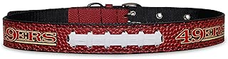Pets First Tough Leather Pet Collar NFL SAN Francisco 49ERS Premium Dog Collar, Limited Edition, Size Medium. Best & Strongest Heavy-Duty Dog Collar!, Medium (16-20"" Long & 1"" Wide)
