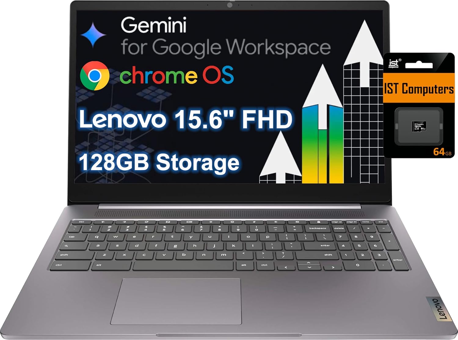 Lenovo Chromebook 15 (15.6″ FHD Display, 4GB RAM, 128GB Storage (64GB eMMC + 64GB SD Card) 2TB Cloud Storage, Intel Celeron), Home & Student Laptop, Webcam, Wi-Fi 6, 10-Hr Long Battery Life, Chrome OS Lenovo Chromebook 15 (15.6″ FHD Display, 4GB RAM, 128GB Storage (64GB eMMC + 64GB SD Card) 2TB Cloud Storage, Intel Celeron), Home & Student Laptop, Webcam, Wi-Fi 6, 10-Hr Long Battery Life, Chrome OS