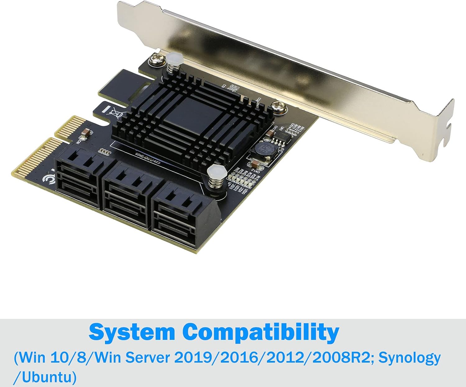 PCIe SATA Card [6 Ports], RIITOP PCIe x4 to 6 Port SATA 3.0 6Gbps Expansion Controller Adapter