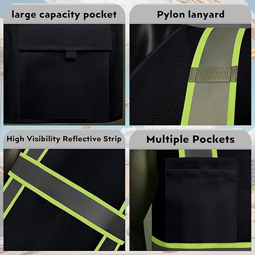 Miniatura 6 de Chalecos de seguridad con logotipo personalizado (S, M, L, XL, 2XL, 3XL, 4XL) Chalecos de seguridad reflectantes de alta visibilidad Clase 2