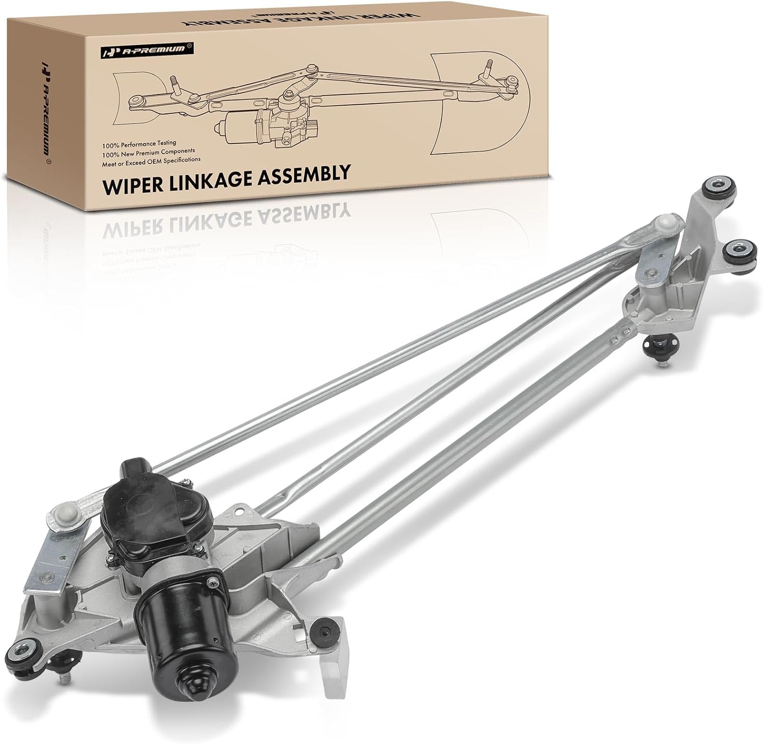 A-Premium Front Windshield Wiper Motor and Linkage Assembly Compatible with Honda CR-V CRV 2002 2003 2004 2005 2006