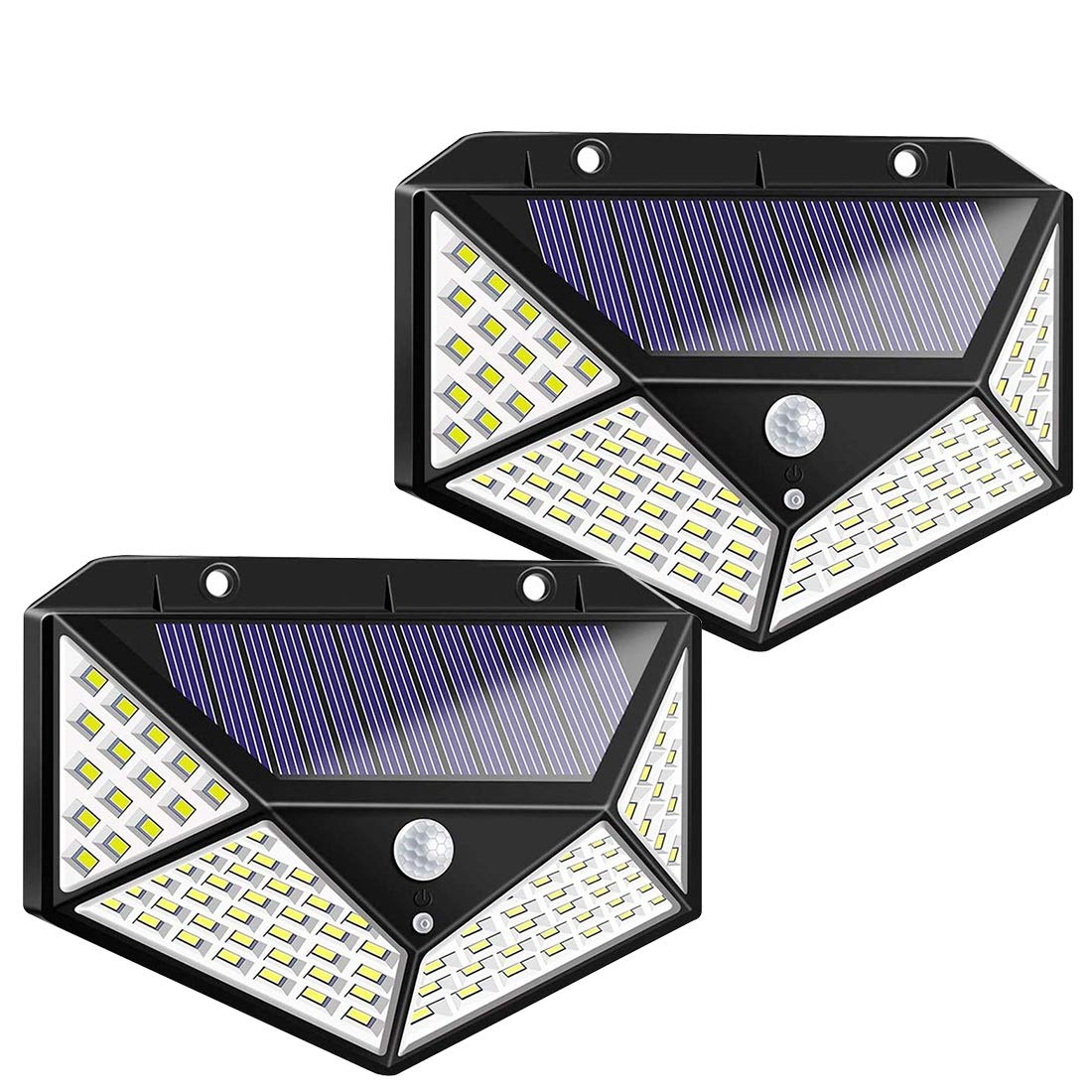 LED Solar Lights Outdoor, Motion Sensor Solar Lights Outdoor Wireless IP 65 Waterproof,Solar Security Lights with 3 Switch Modes for Garden Fence Patio Garage,Driveway(2 pcs)