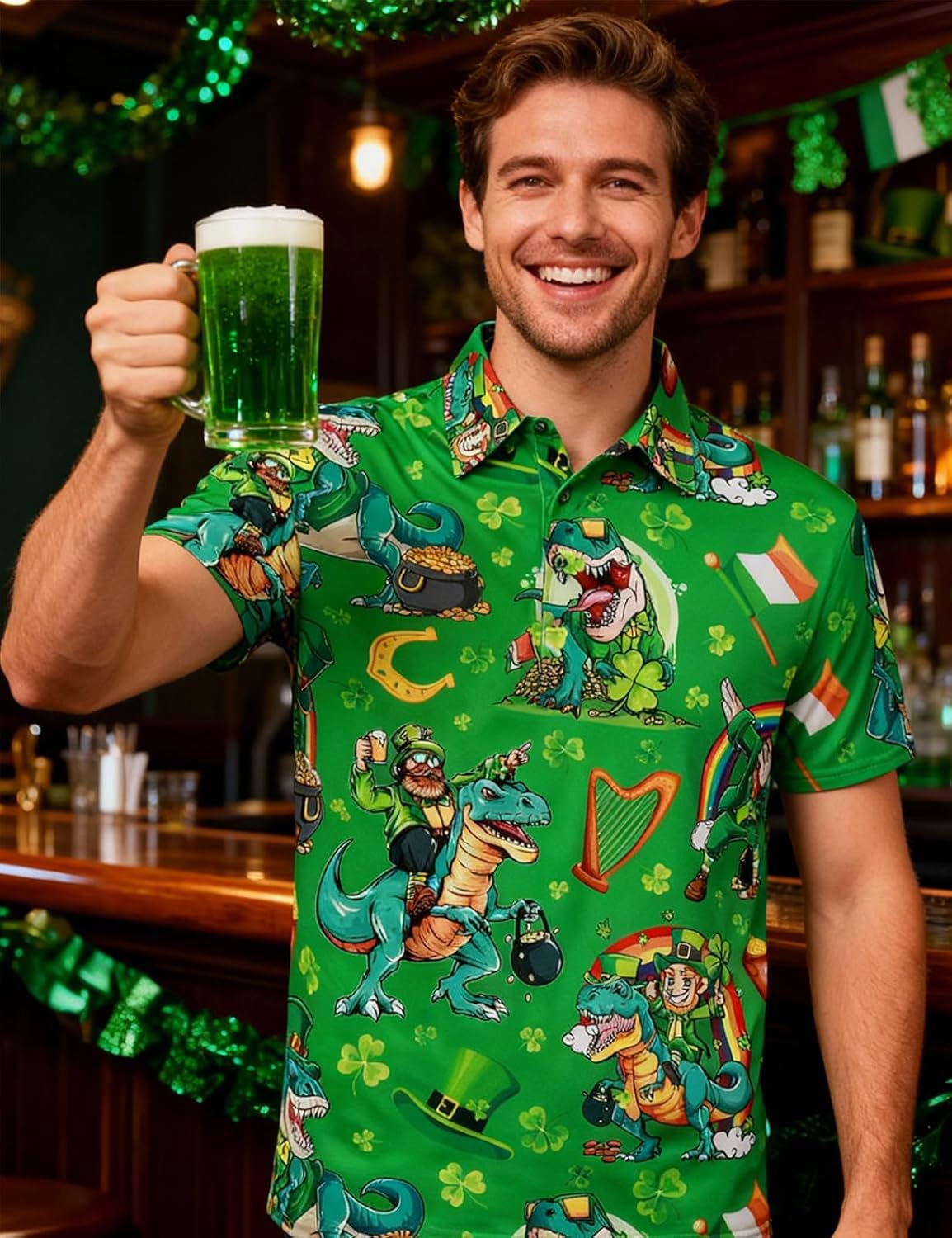 Funny World 3D Print Polo Shirts for Men Short Sleeve Shirt - Image 7