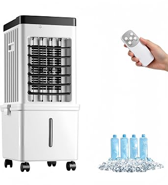 Portable Evaporative Swamp Cooler, Windowless Small Portable Air Conditioner with 4.2Gal Water Tank, 4 Wind Modes 3 Speeds, Personal Mini Air Cooler for Bedroom Office Dorm Small Room Indoor Use